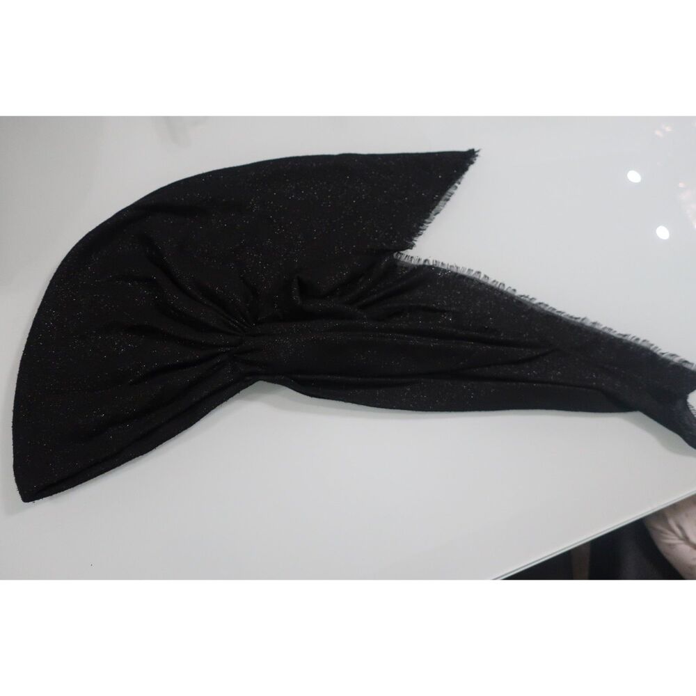 Black Shimmer Pretied Headscarf Preowned Great Condition